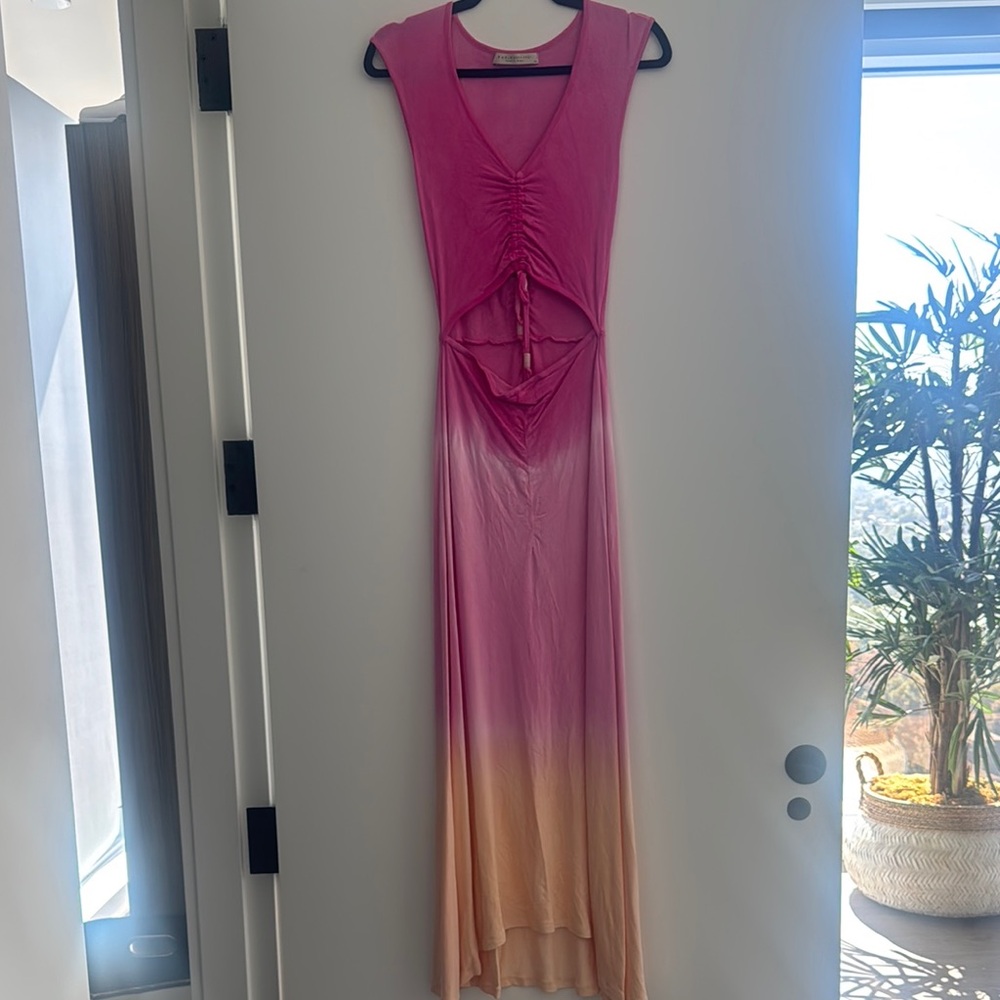 Elegant Pink and Orange Ombre Dress